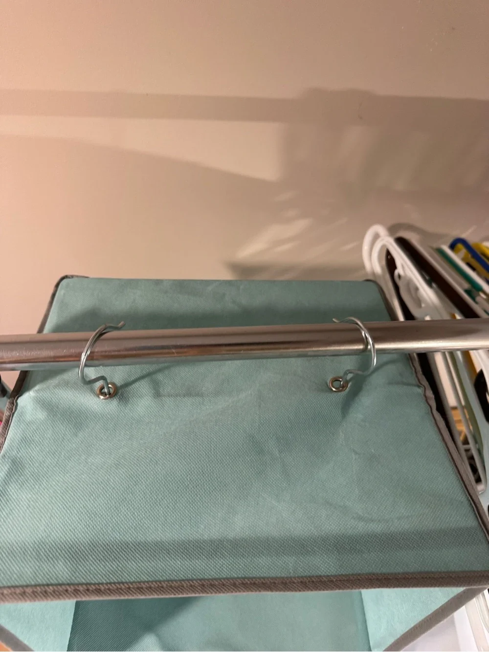 Fabric Hanging Organizer - Teal Over-the-Rod Storage